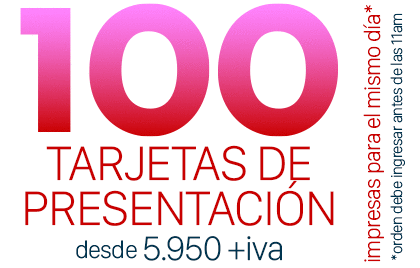 oferta impresion de 100 tarjetas de presentación